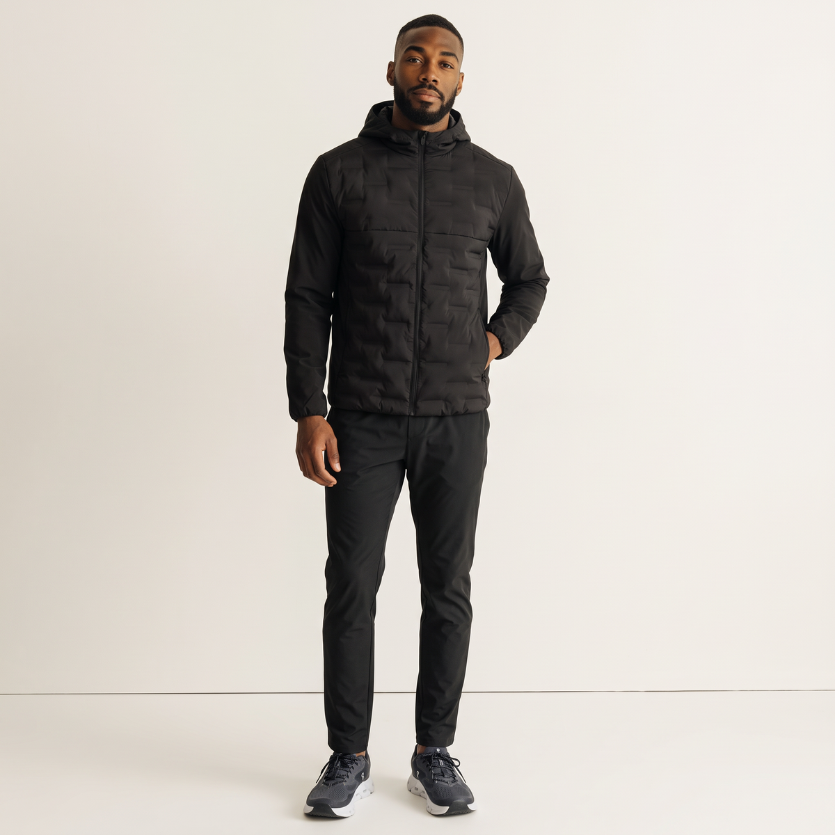 Chriss-Tians Men’s Black Quilted Windbreaker – Slim Fit