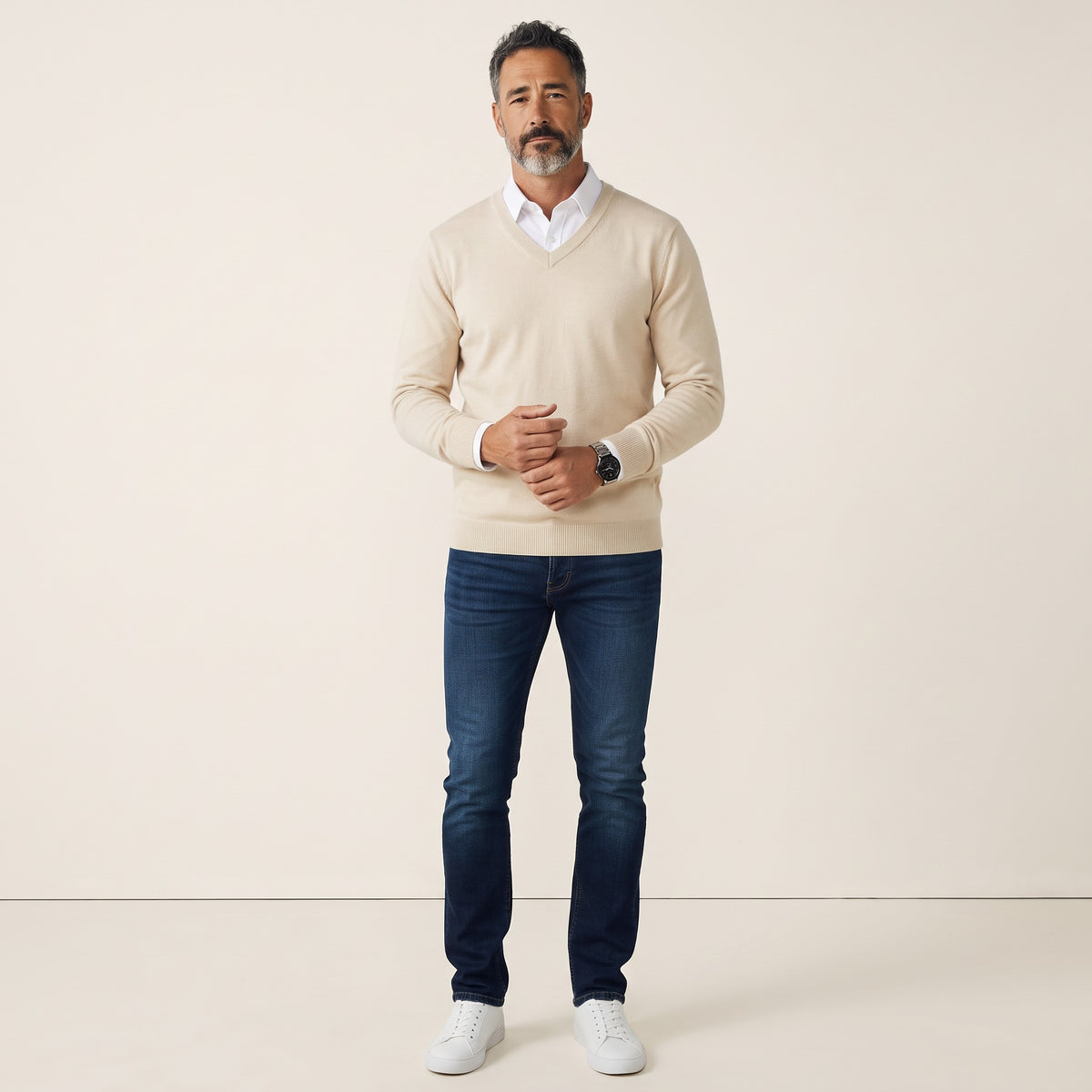 Chriss-Tians Men’s Warm V-Neck Sweater – Thick Knit