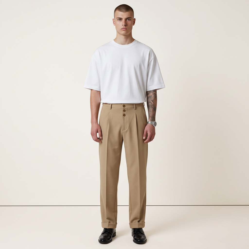 Chriss-Tians Men’s Suit Trousers – Classic Straight Leg Fit