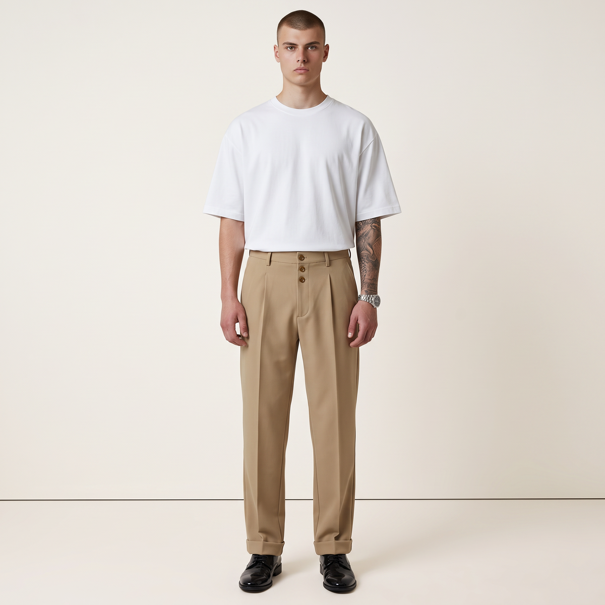 Chriss-Tians Men’s Suit Trousers – Classic Straight Leg Fit
