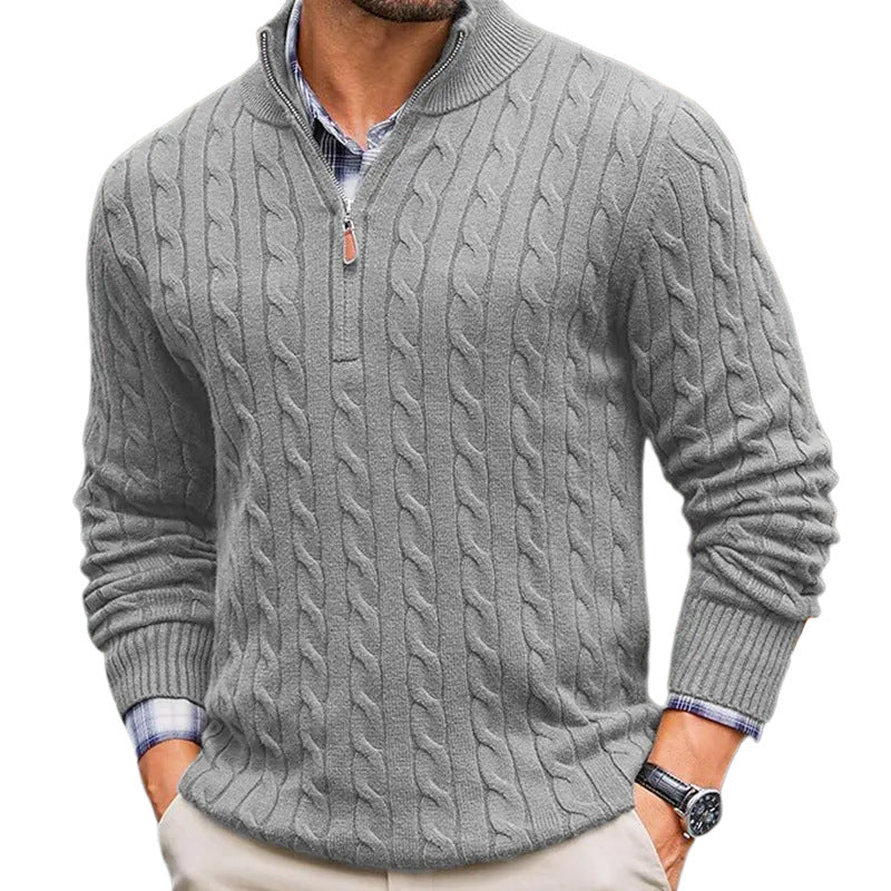 Chriss-Tians Men’s 100% Cotton Quarter Zip Sweater