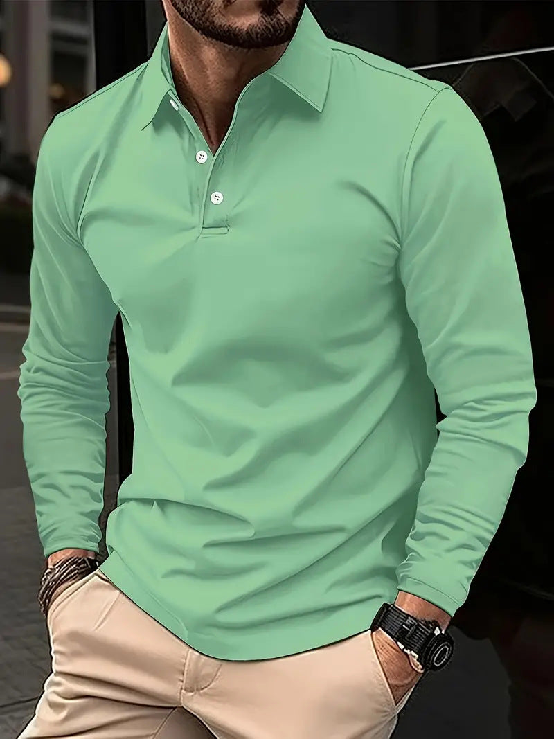 Chriss-Tians Men’s Long Sleeve Polo – Classic Casual Style