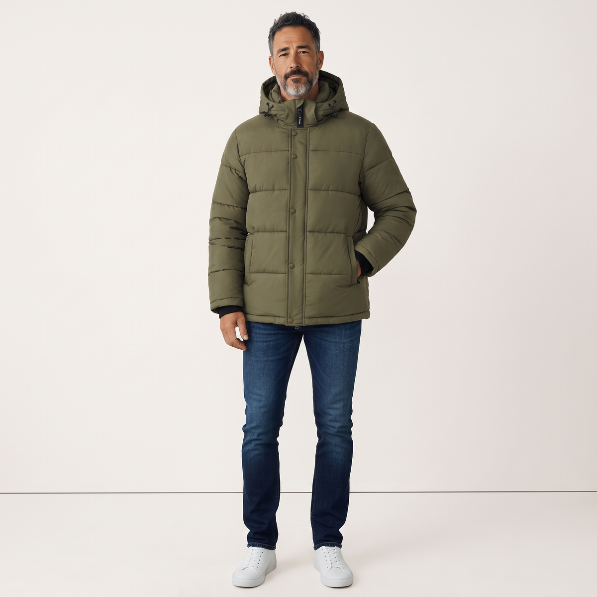 Chriss-Tians Men’s Warm Puffer Jacket – Detachable Hood Water-Repellent