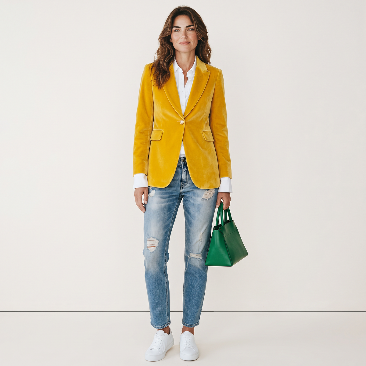 Chriss-Tians Women’s Velvet Blazer – Slim Fit Single-Breasted