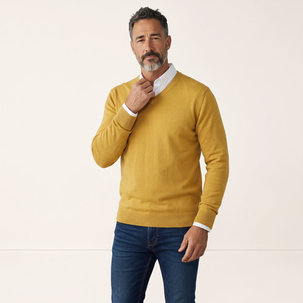 Chriss-Tians Men’s Warm V-Neck Sweater – Thick Knit