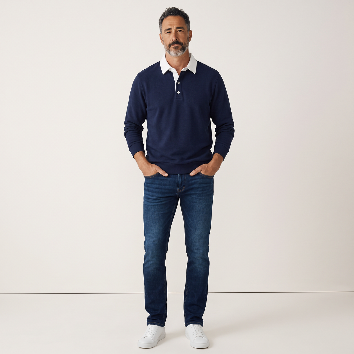 Chriss-Tians Men’s Solid Color Long Sleeve Top