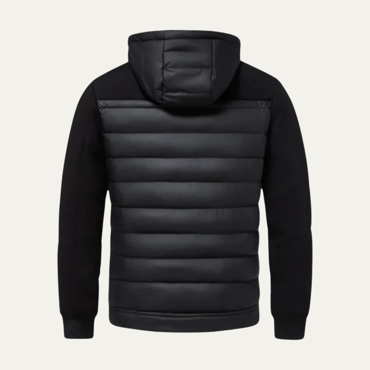 Chriss-Tians Men’s Warm Hybrid Jacket – Quilted Front Hooded Design