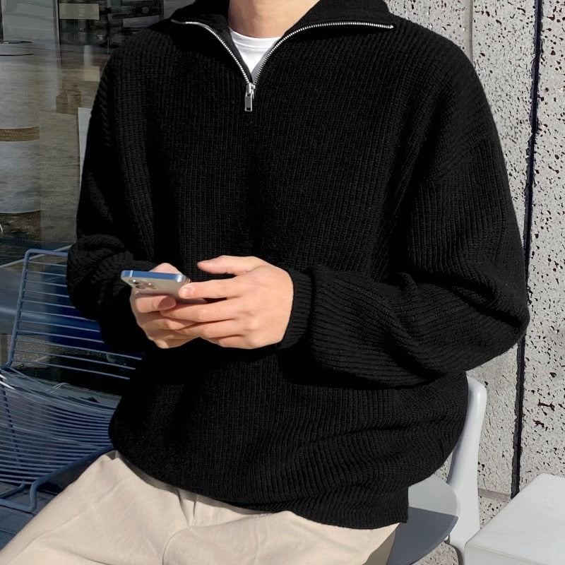 Chriss-Tians Men’s 100% Cotton Quarter Zip Jumper
