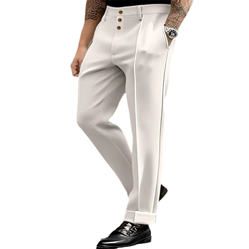 Chriss-Tians Men’s Suit Trousers – Classic Straight Leg Fit