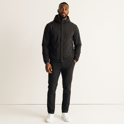 Chriss-Tians Men’s Black Quilted Windbreaker – Slim Fit