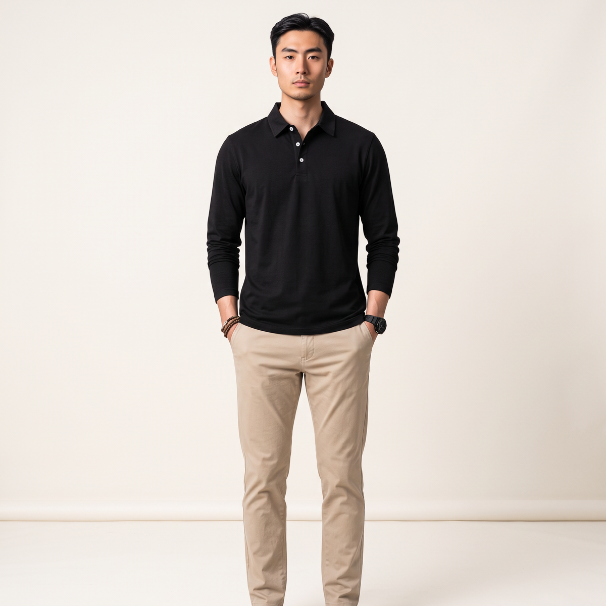Chriss-Tians Men’s Long Sleeve Polo – Classic Casual Style