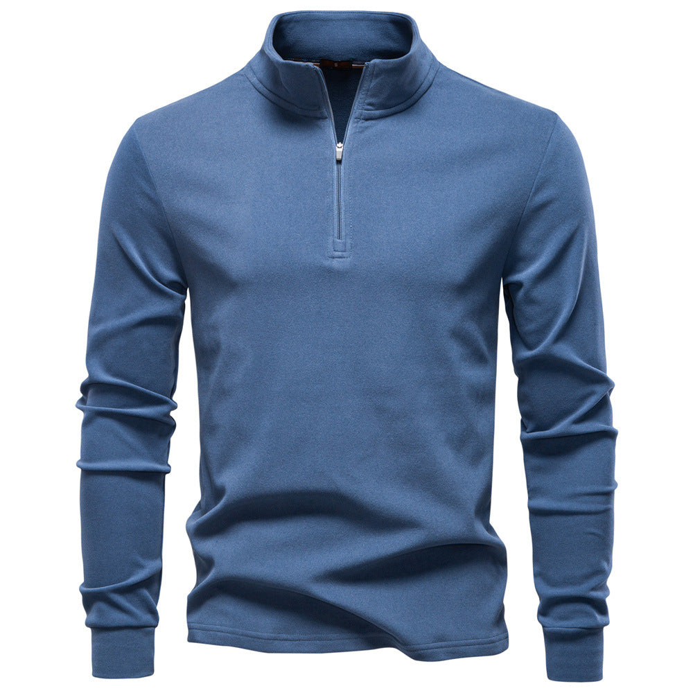 Chriss-Tians Men’s Thermal Half Zip Sweater – Stand Collar