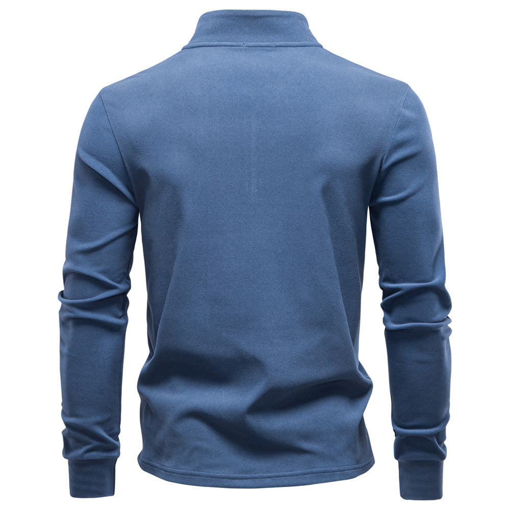 Chriss-Tians Men’s Thermal Half Zip Sweater – Stand Collar