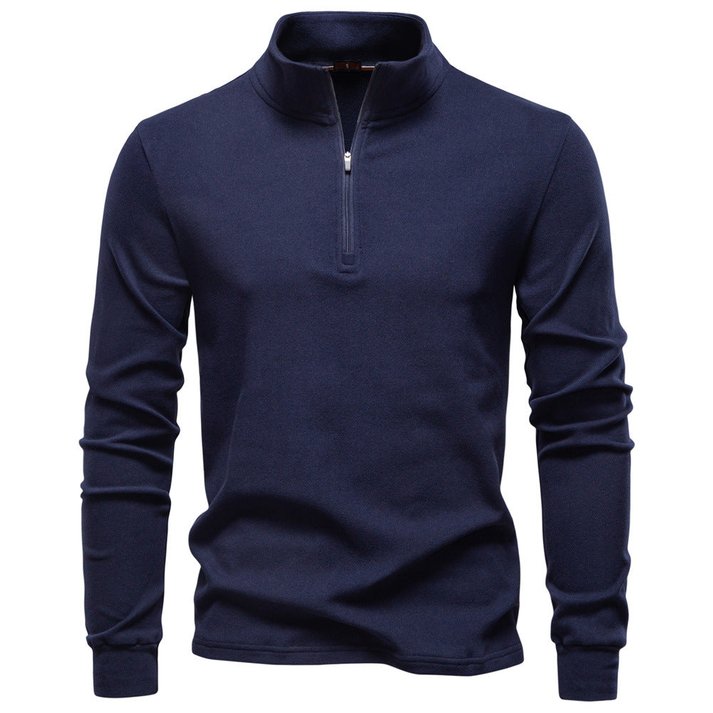 Chriss-Tians Men’s Thermal Half Zip Sweater – Stand Collar