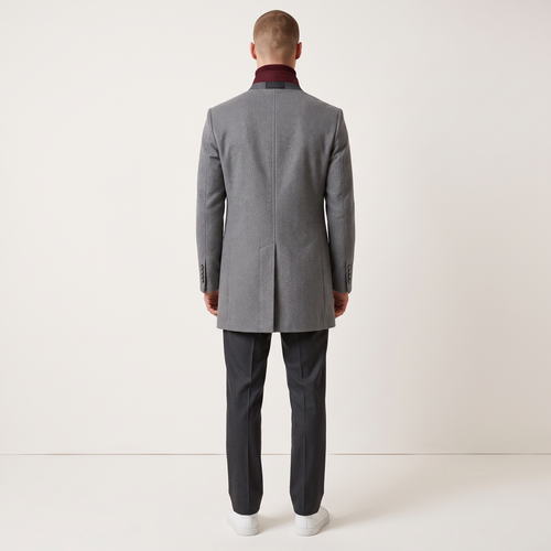 Chriss-tians Men's Wool Blend Trench Coat – Double Breasted Winter Coat