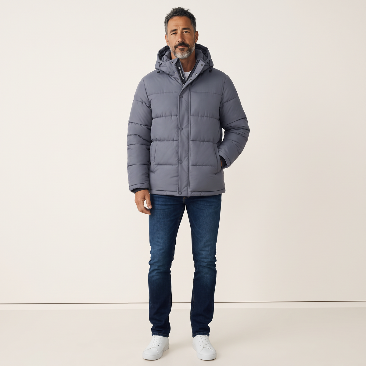 Chriss-Tians Men’s Warm Puffer Jacket – Detachable Hood Water-Repellent