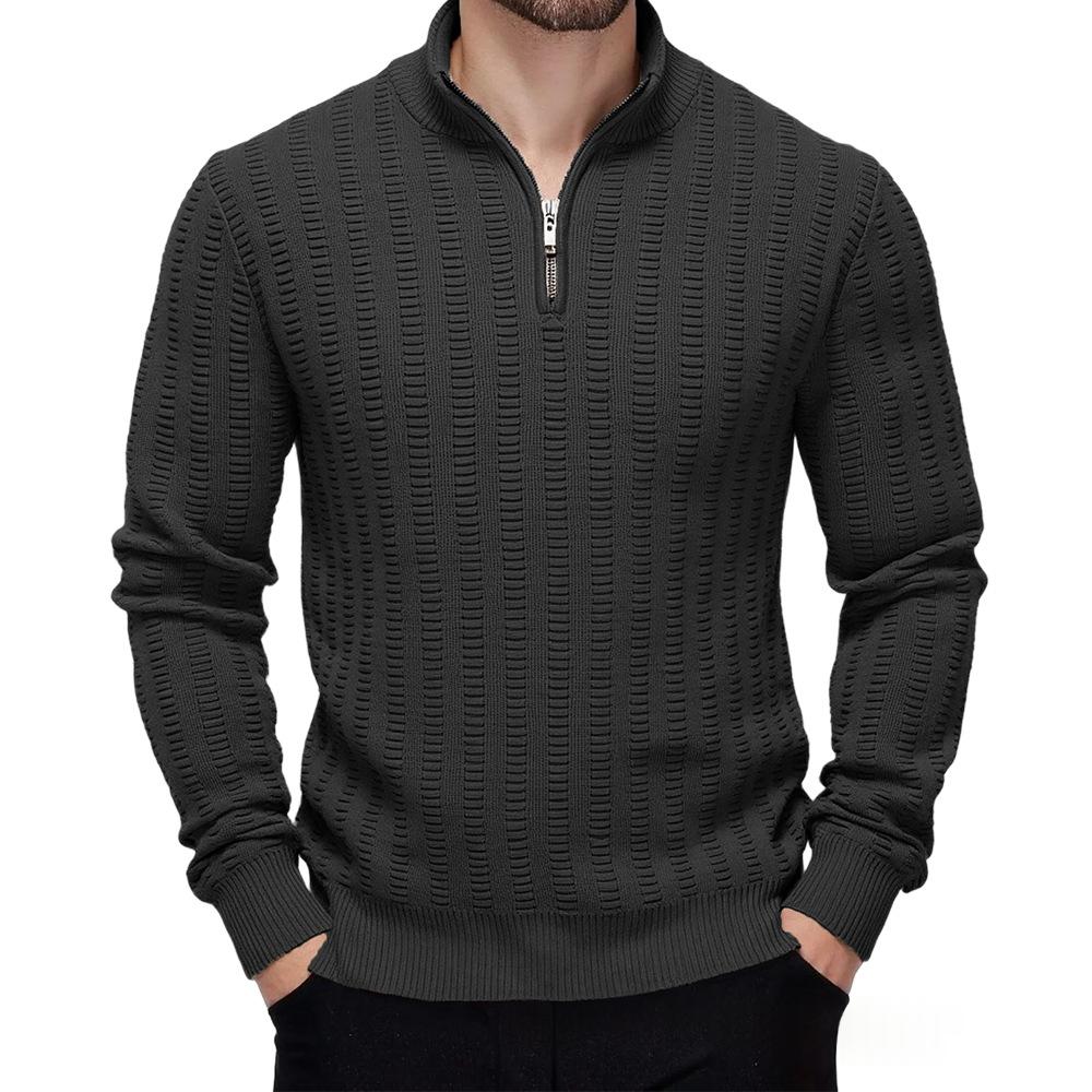 Chriss-Tians Men’s High Neck Zip Sweater – Knitted
