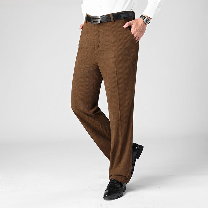 Chriss-Tians Men’s Corduroy Trousers – Warm Classic Straight Fit