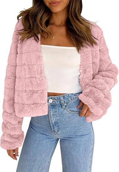 Chriss-Tians Women’s Faux Fur Short Coat – Open Front