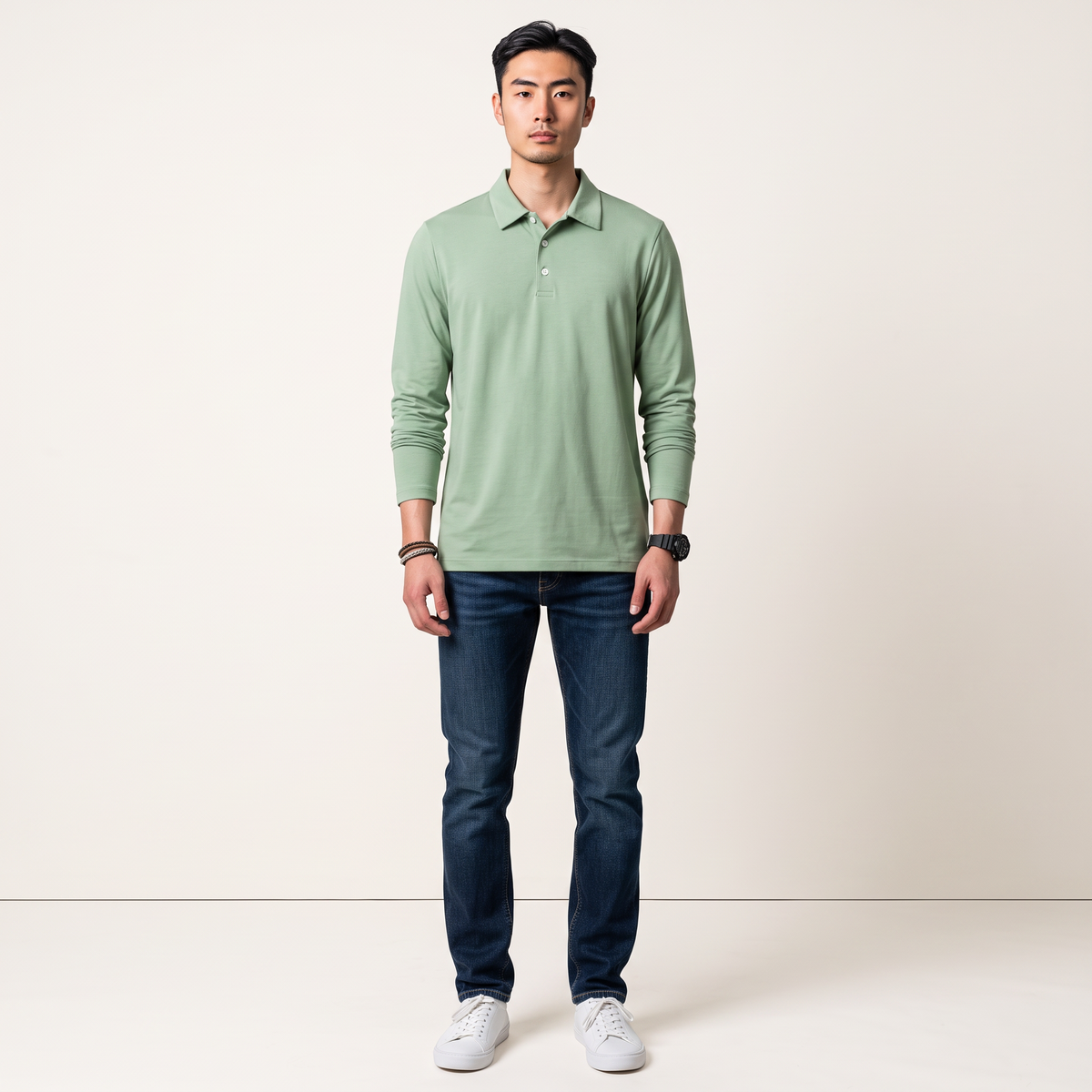 Chriss-Tians Men’s Long Sleeve Polo – Classic Casual Style