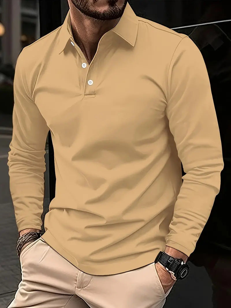 Chriss-Tians Men’s Long Sleeve Polo – Classic Casual Style