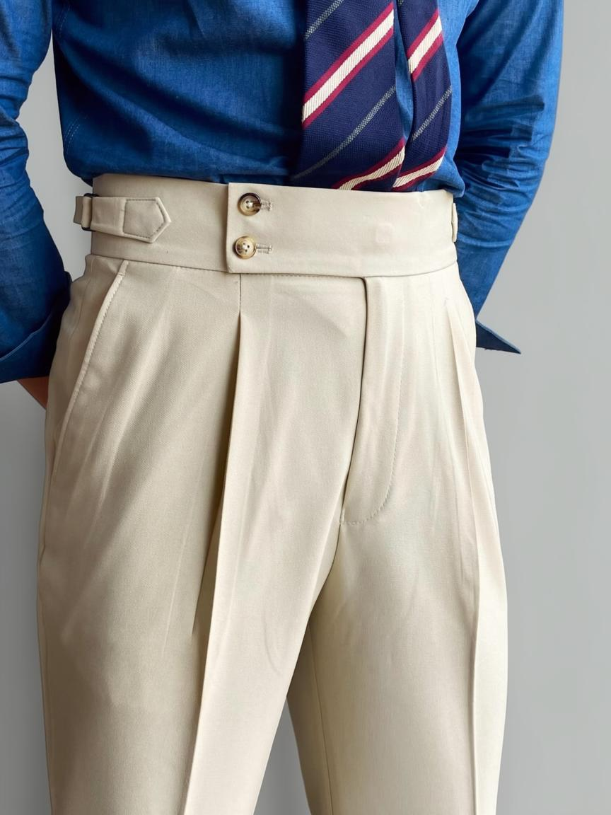 Chriss-Tians Men’s High-Waisted Trousers – Italian Straight Leg