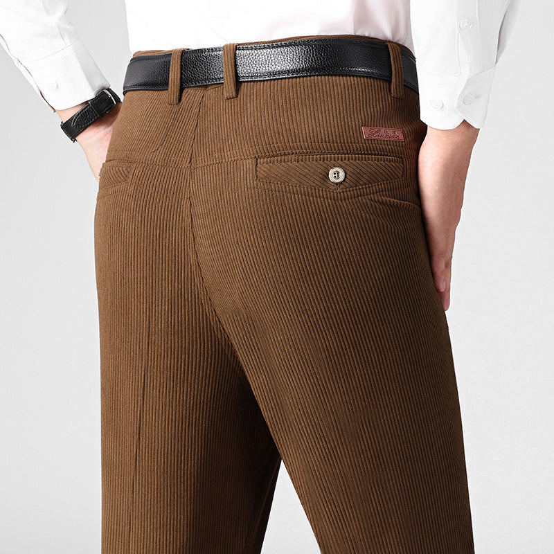 Chriss-Tians Men’s Corduroy Trousers – Warm Classic Straight Fit