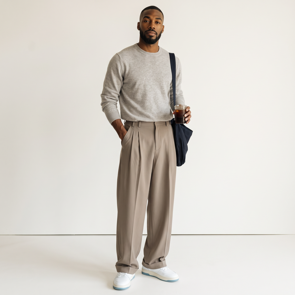 Chriss-Tians Men’s No-Iron Trousers – High-Waist Straight Leg