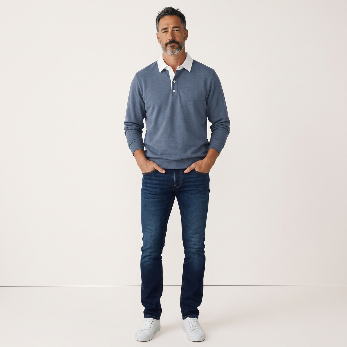 Chriss-Tians Men’s Solid Color Long Sleeve Top