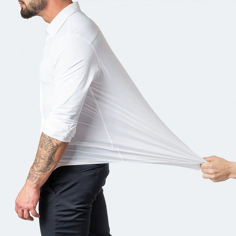 Chriss-Tians Men’s Stretch Business Shirt – Wrinkle-Resistant Non-Iron