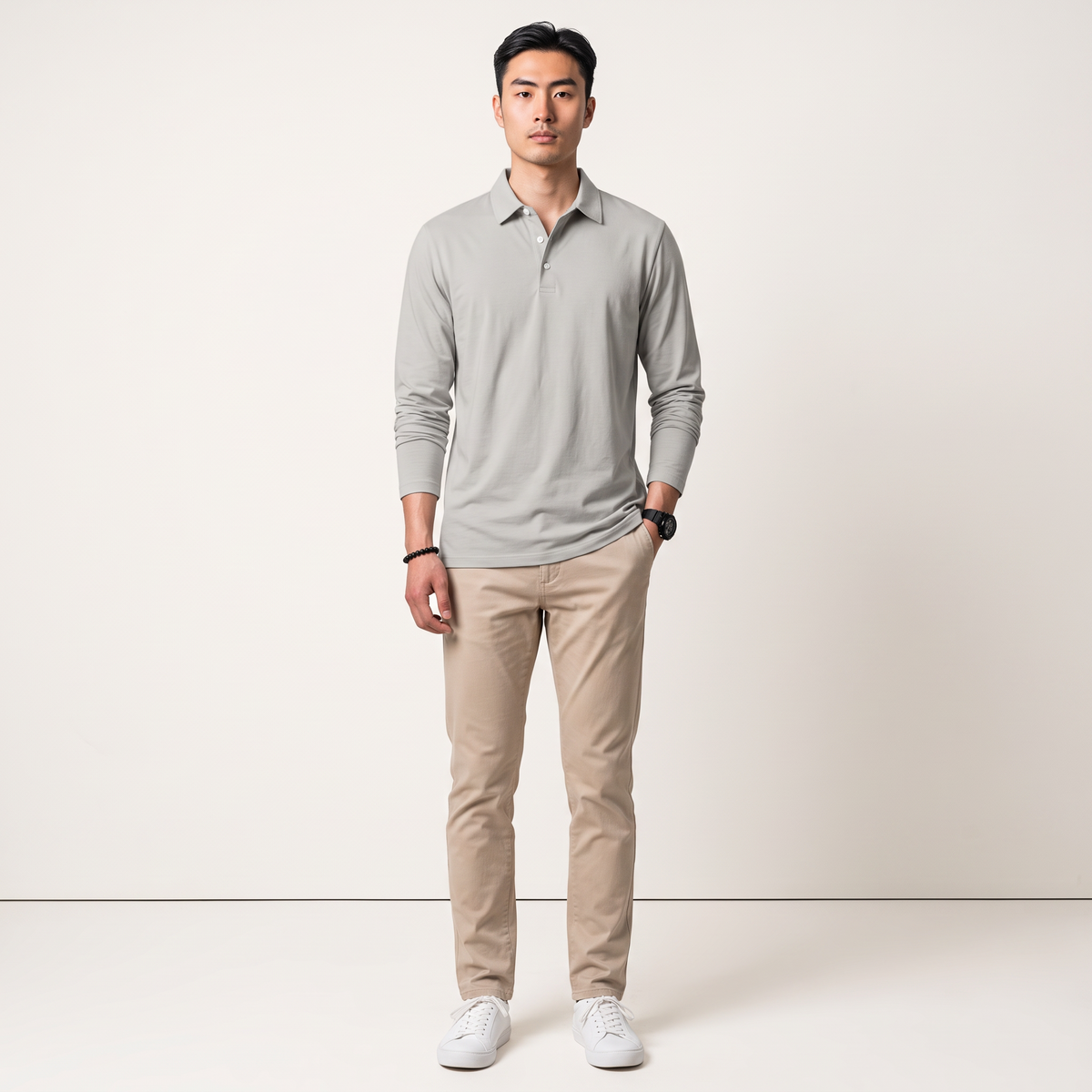 Chriss-Tians Men’s Long Sleeve Polo – Classic Casual Style