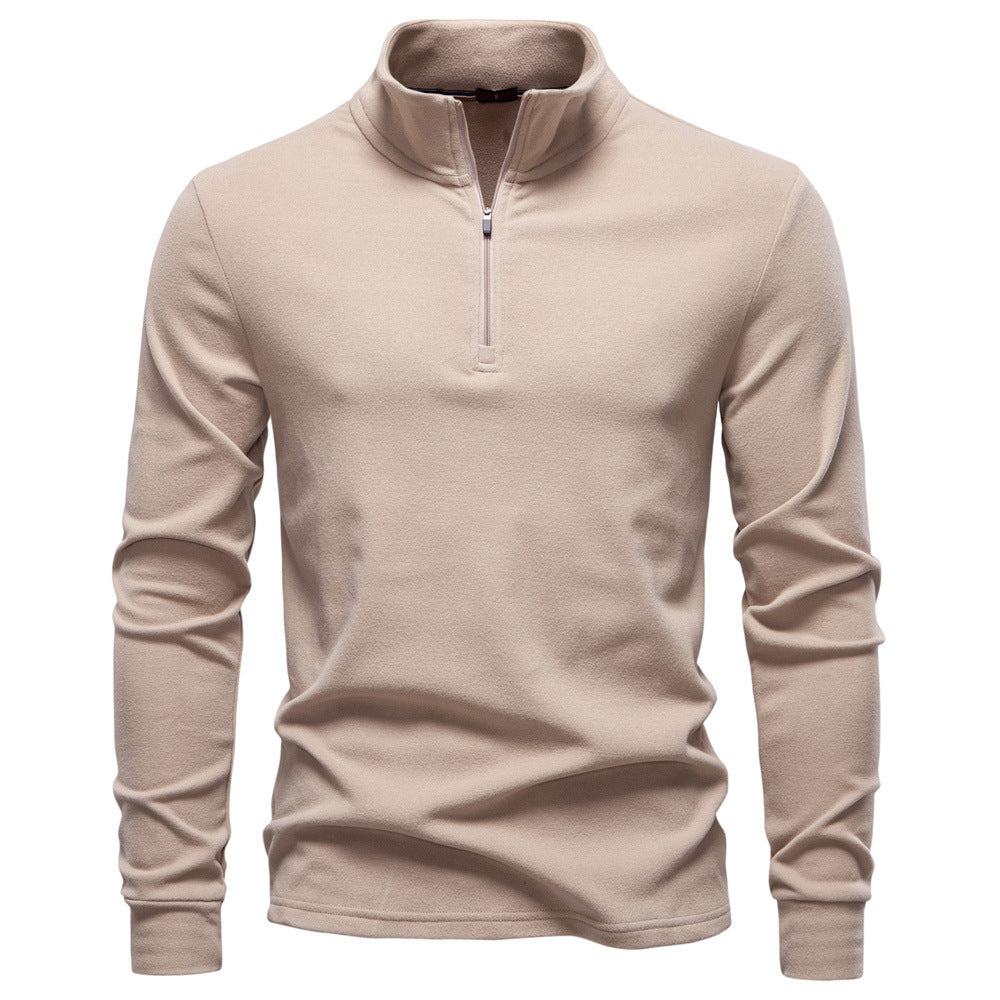 Chriss-Tians Men’s Thermal Half Zip Sweater – Stand Collar