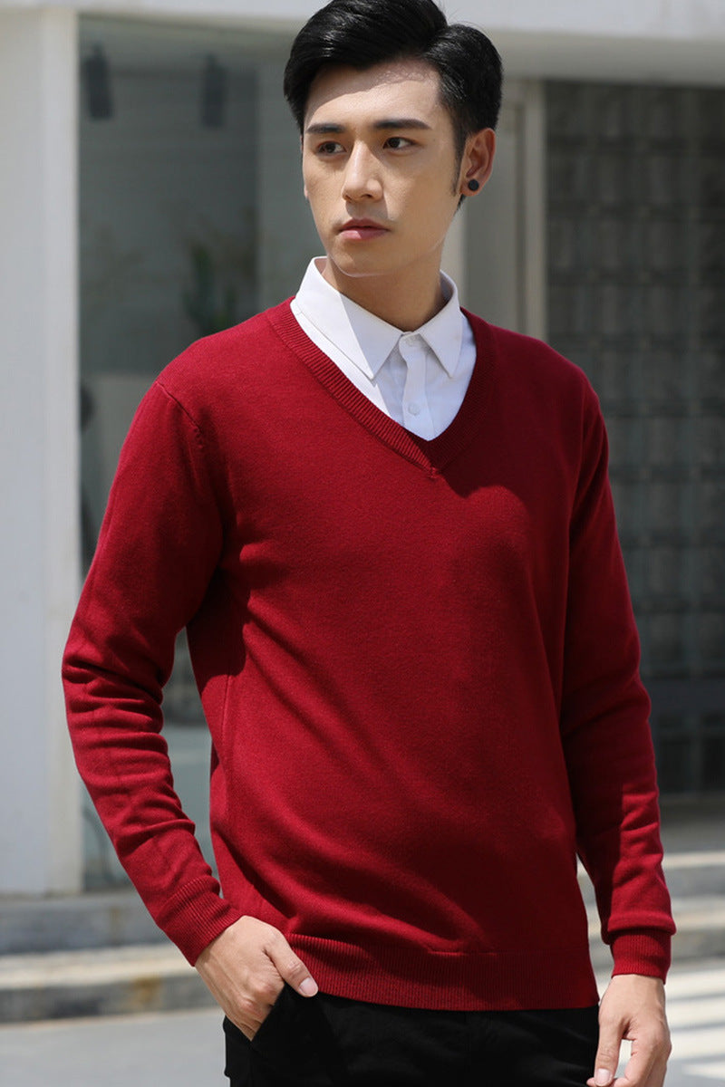 Chriss-Tians Men’s Warm V-Neck Sweater – Thick Knit