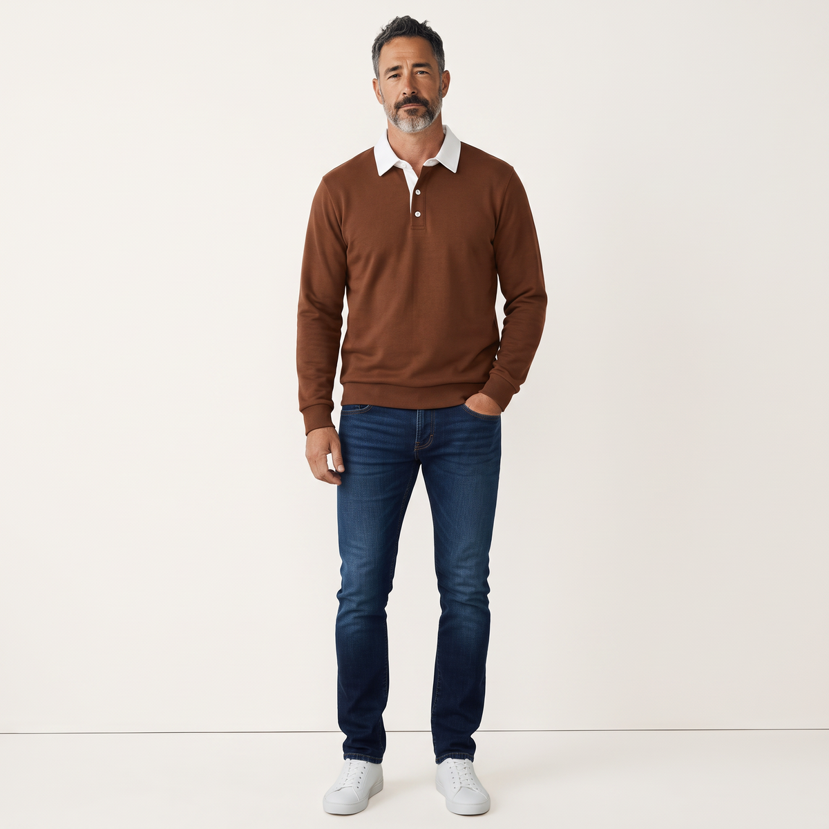 Chriss-Tians Men’s Solid Color Long Sleeve Top