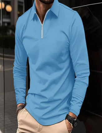 Chriss-Tians Men’s Long Sleeve Polo – Classic Casual Style