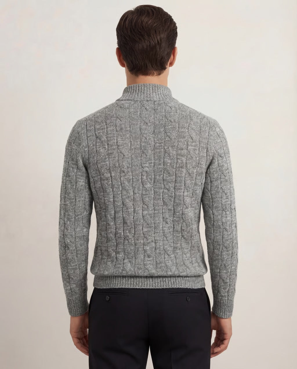 Chriss-Tians Men’s 100% Merino Wool Quarter Zip Sweater