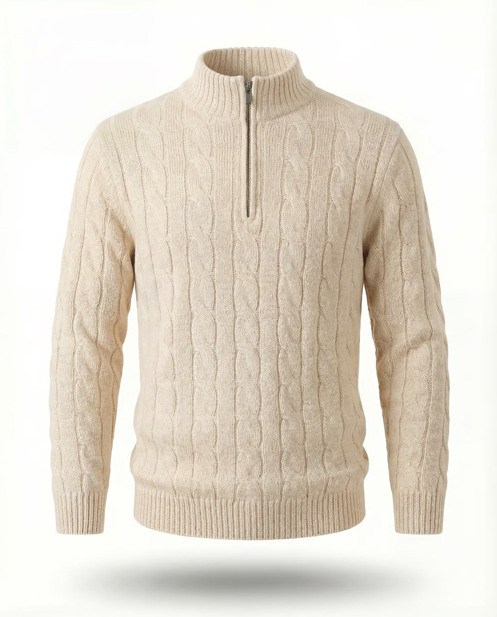 Chriss-Tians Men’s 100% Merino Wool Quarter Zip Sweater