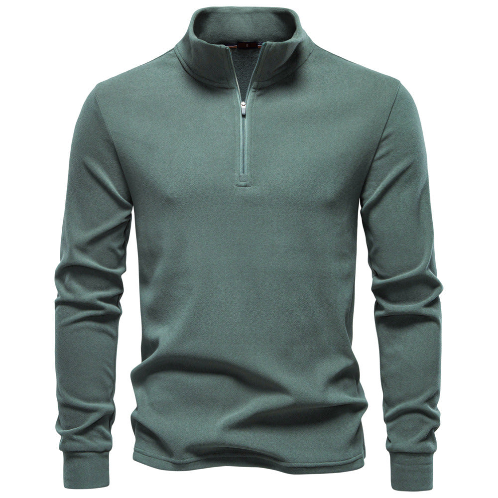 Chriss-Tians Men’s Thermal Half Zip Sweater – Stand Collar