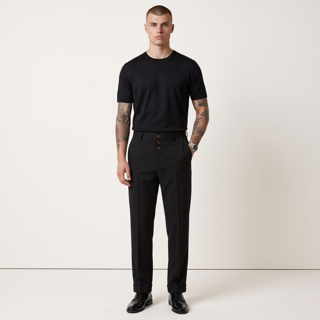 Chriss-Tians Men’s Suit Trousers – Classic Straight Leg Fit