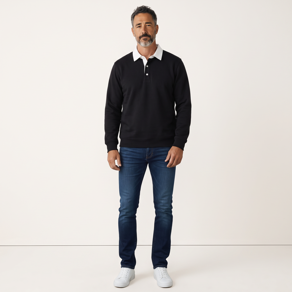 Chriss-Tians Men’s Solid Color Long Sleeve Top