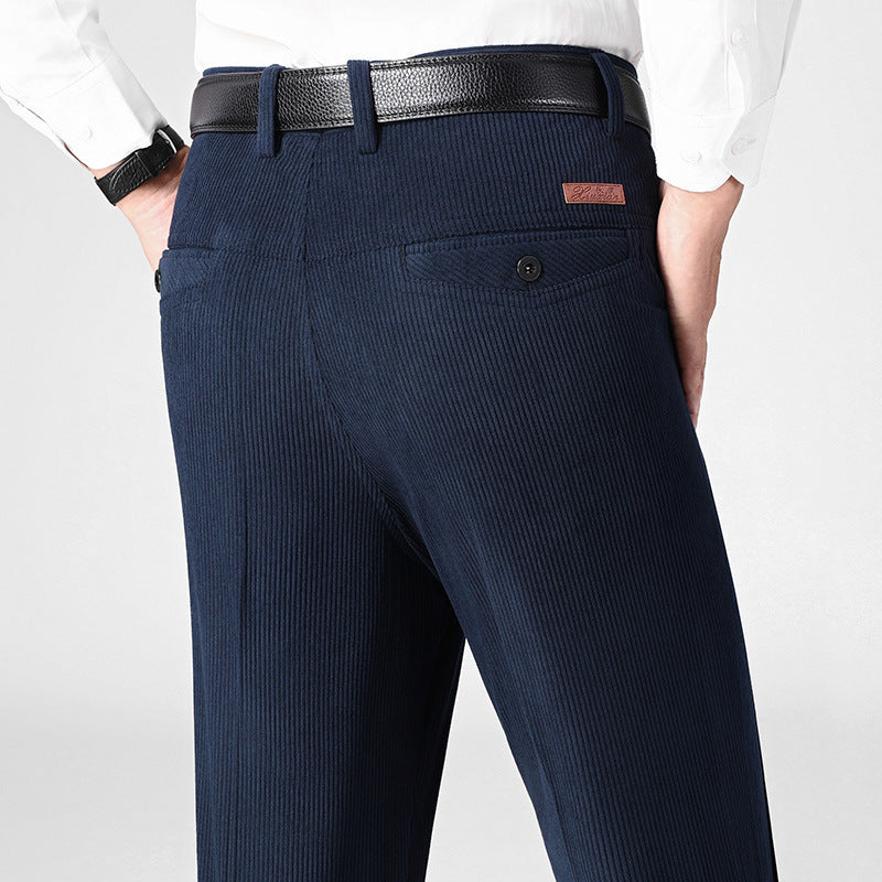 Chriss-Tians Men’s Corduroy Trousers – Warm Classic Straight Fit