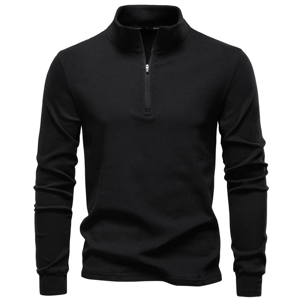 Chriss-Tians Men’s Thermal Half Zip Sweater – Stand Collar