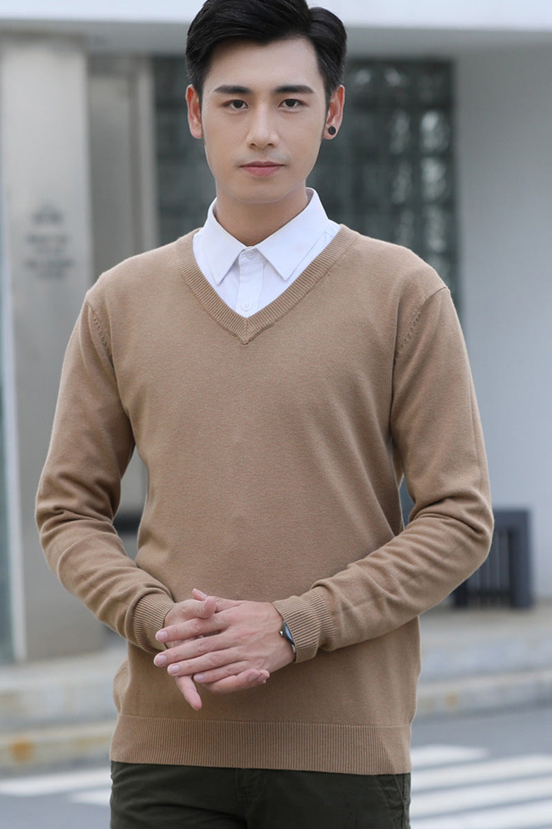 Chriss-Tians Men’s Warm V-Neck Sweater – Thick Knit