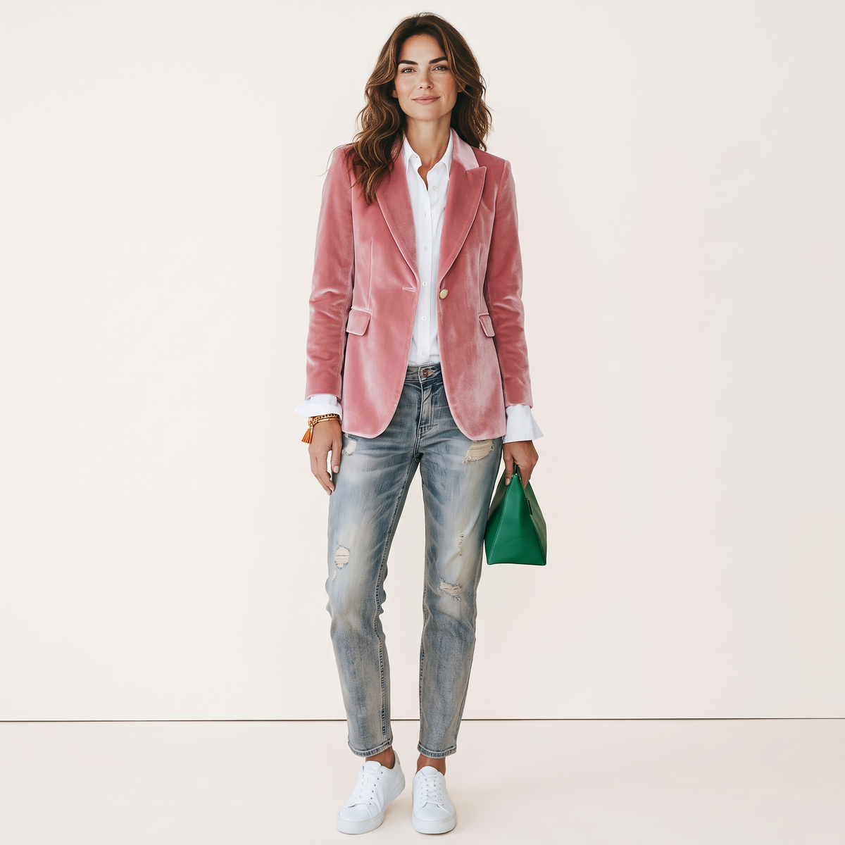 Chriss-Tians Women’s Velvet Blazer – Slim Fit Single-Breasted
