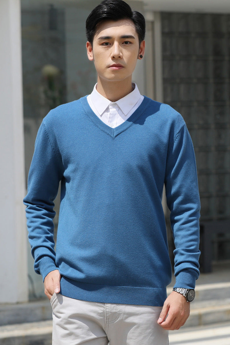 Chriss-Tians Men’s Warm V-Neck Sweater – Thick Knit