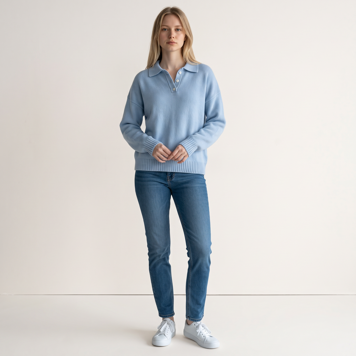 Chriss-Tians Women’s Knit Sweater Button Lapel Relaxed Fit