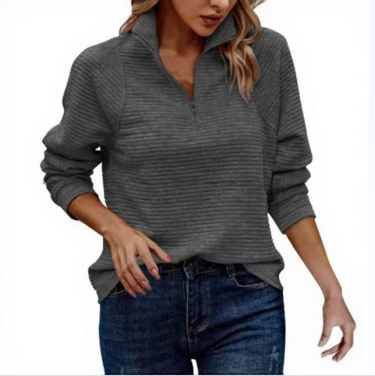 Chriss-Tians Women’s Half Zip Hoodie Classic Solid Color