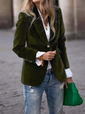 Chriss-Tians Women’s Velvet Blazer – Slim Fit Single-Breasted