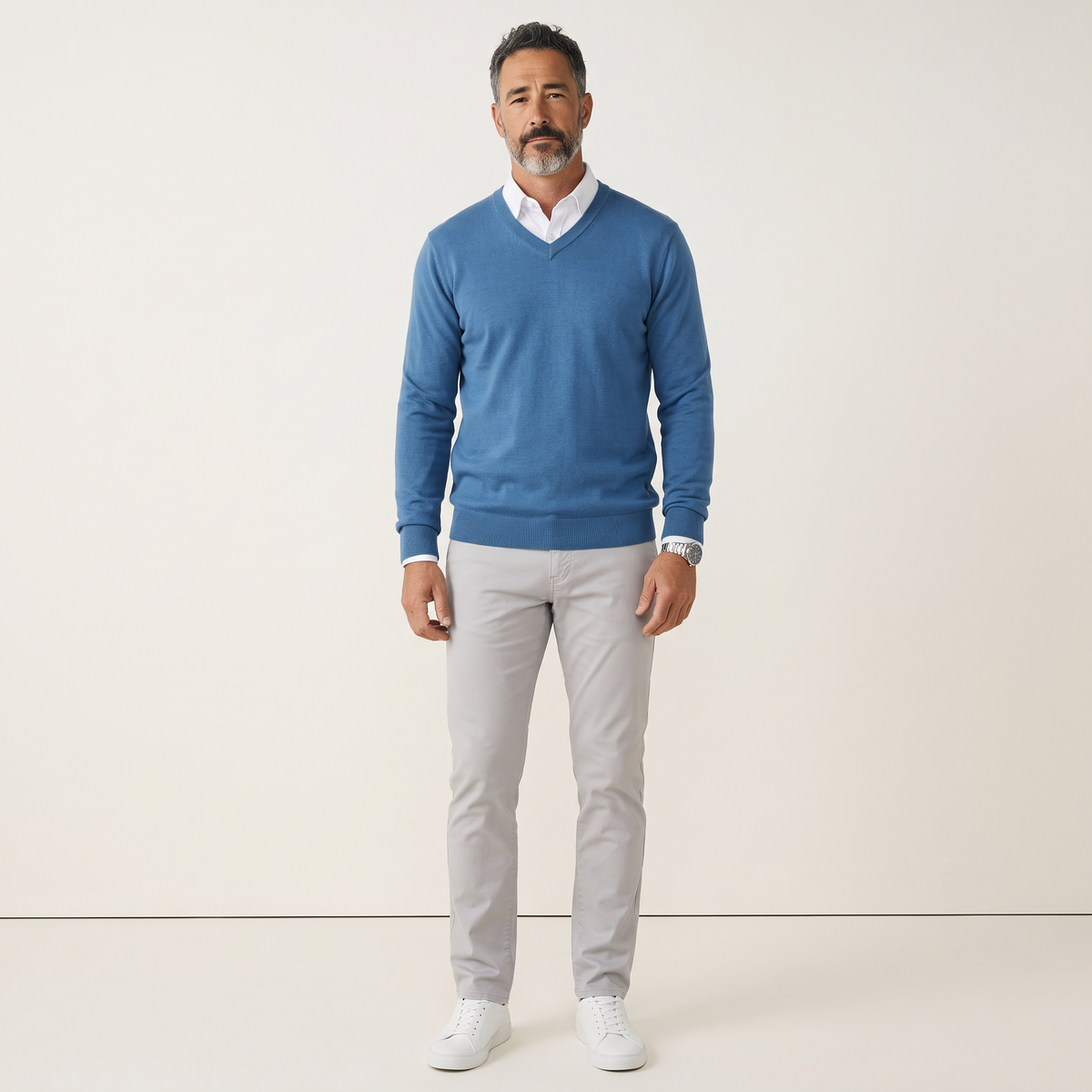 Chriss-Tians Men’s Warm V-Neck Sweater – Thick Knit