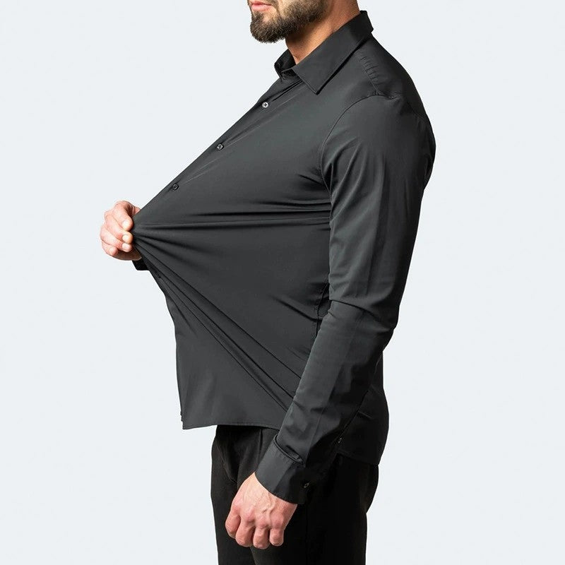 Chriss-Tians Men’s Stretch Business Shirt – Wrinkle-Resistant Non-Iron